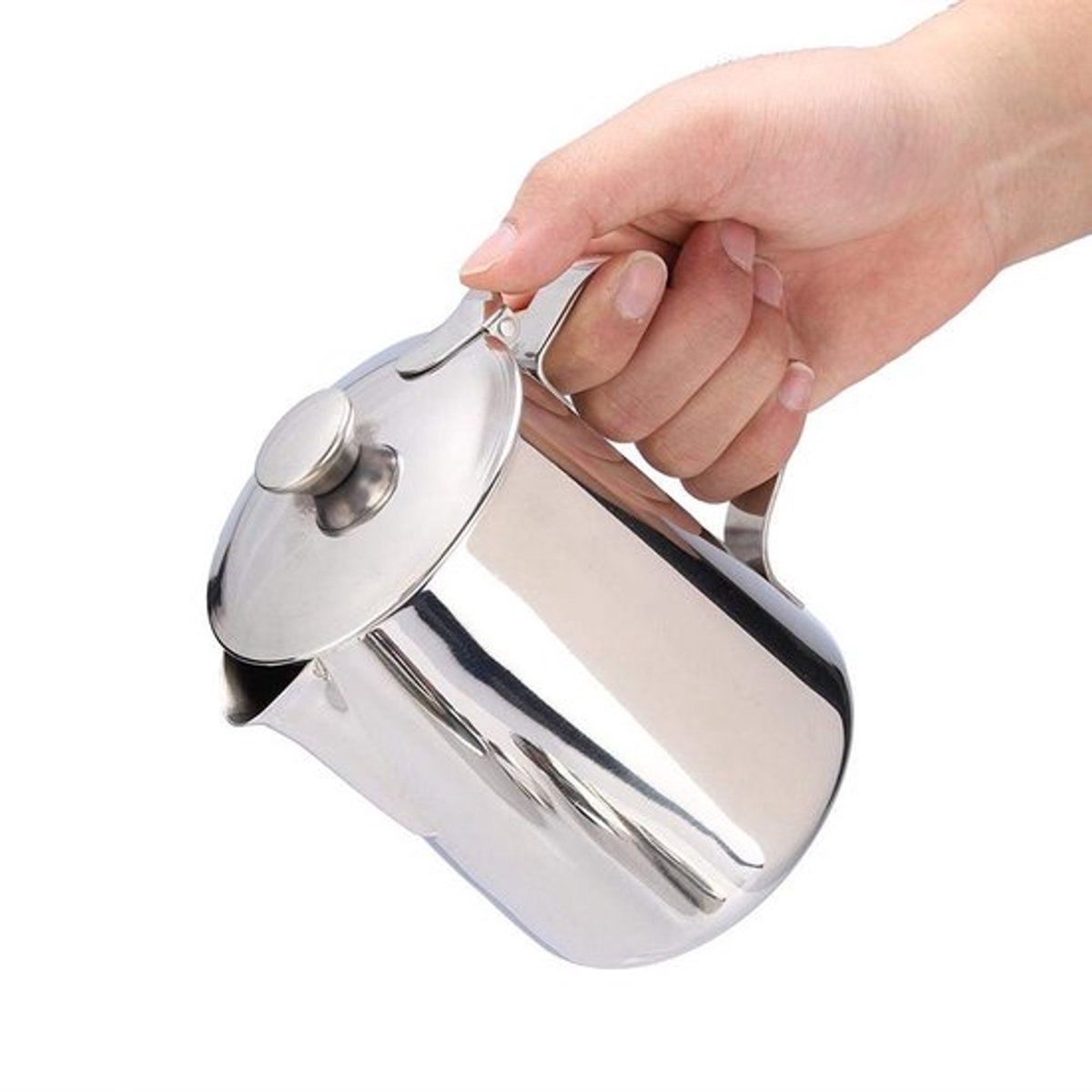 RVS Koffiepot met Melkkannetje met Deksel voor Kantoor Koffie met Handvat (600ml)