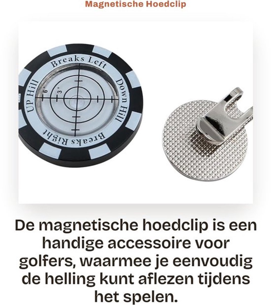Magnetische Hoedclip met Groene Hellinglezer voor Golfen