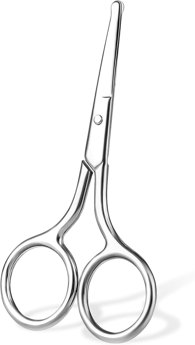 Neustrimmer - Zilver - 10,1 x 4,9 cm - Roestvrijstalen neushaarschaar met ronde punt - Voor nauwkeurige gezichtshaarverzorging