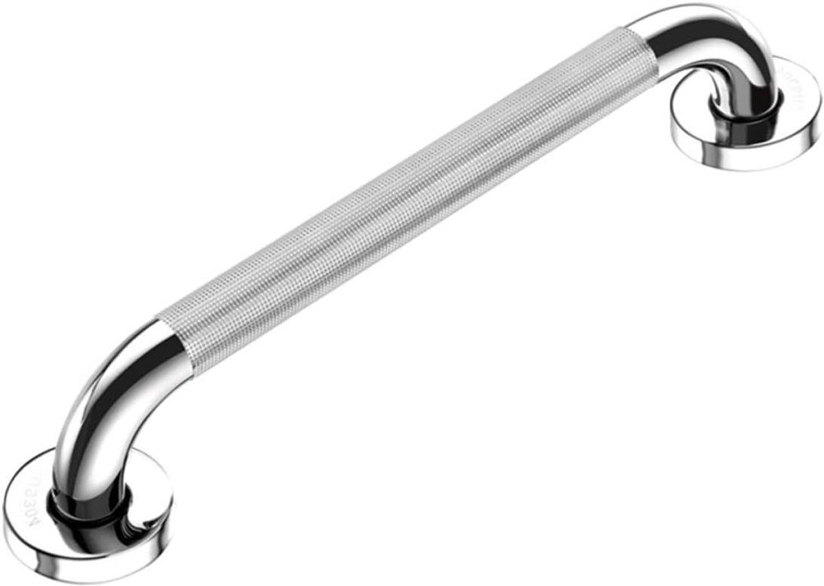 Wandbeugel Roestvrijstaal - Veiligheidshandgreep Douche - Veiligheid in Huis - Antislip Textuur - 40 x 8 x 6 cm - Zilver