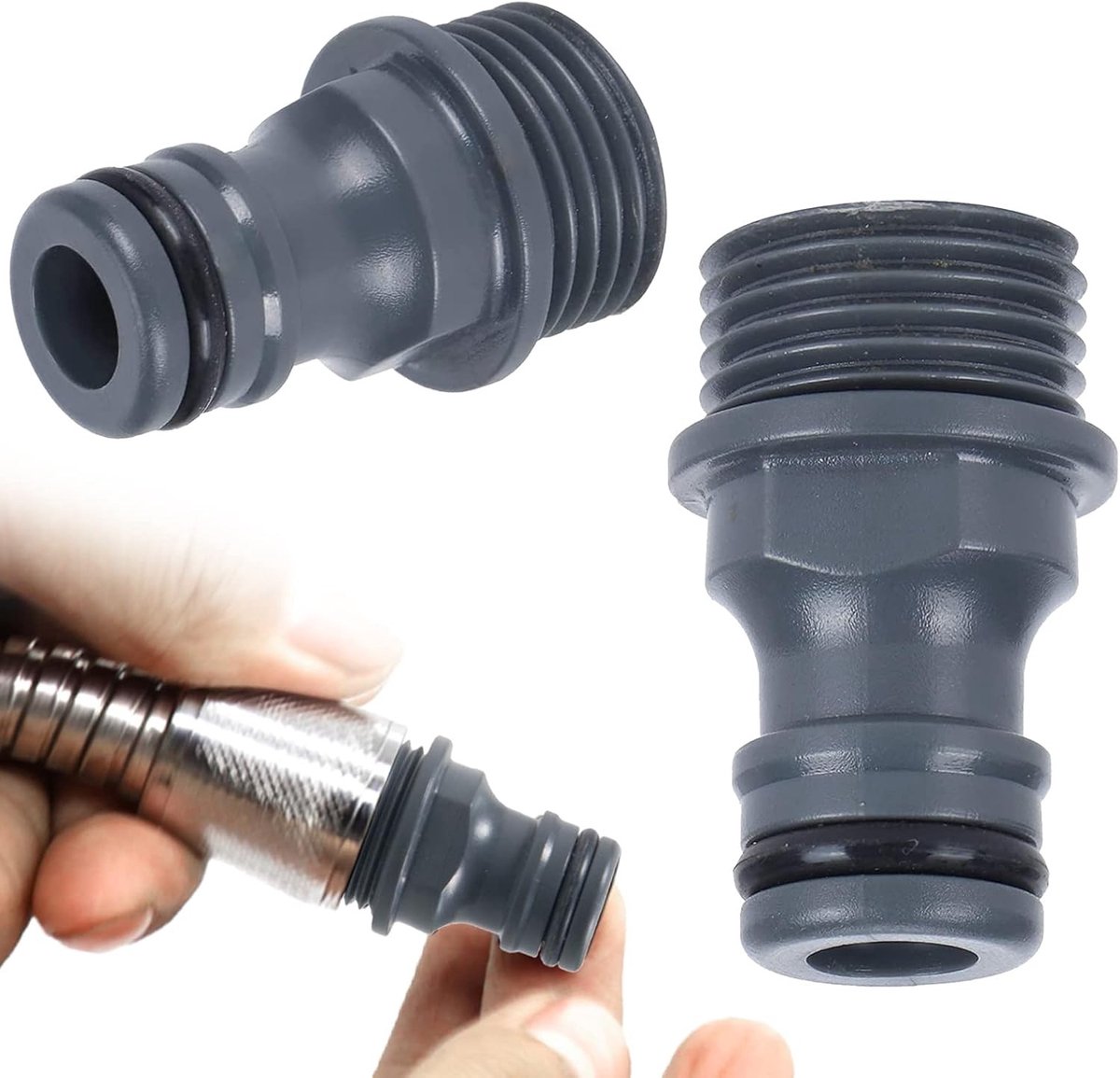 Hose connection adapter voor waterkraan, koppeling met G1/2 mannelijke schroefdraad, ABS kunststof, waterdicht en duurzaam