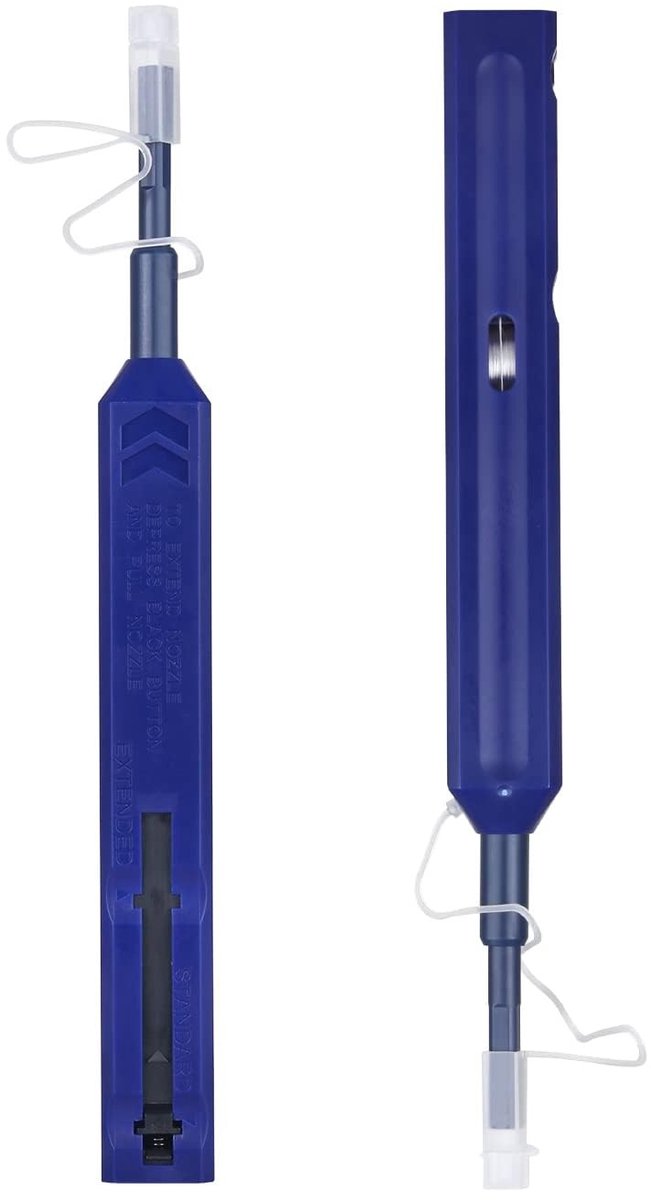 Set van 2 Fiber Optic Reinigingspennen voor LC/MU Aansluitingen, Microvezel Schoonmaker voor Optische Verbindingen, Ideaal voor Meer dan 800 Reinigingen