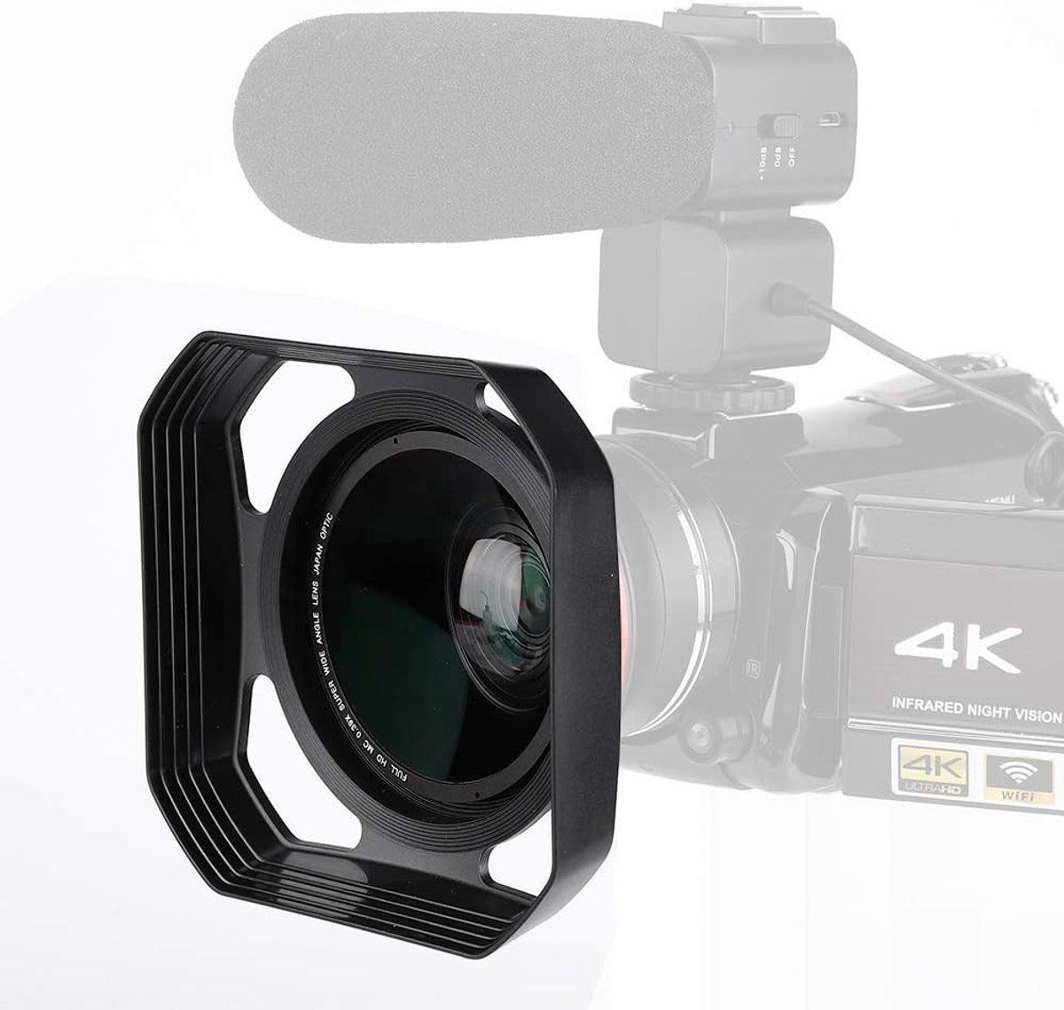 Vervangende lenskap voor 37mm/72mm DV-camera, voorkomt ongewenst licht en verbetert beeldkwaliteit