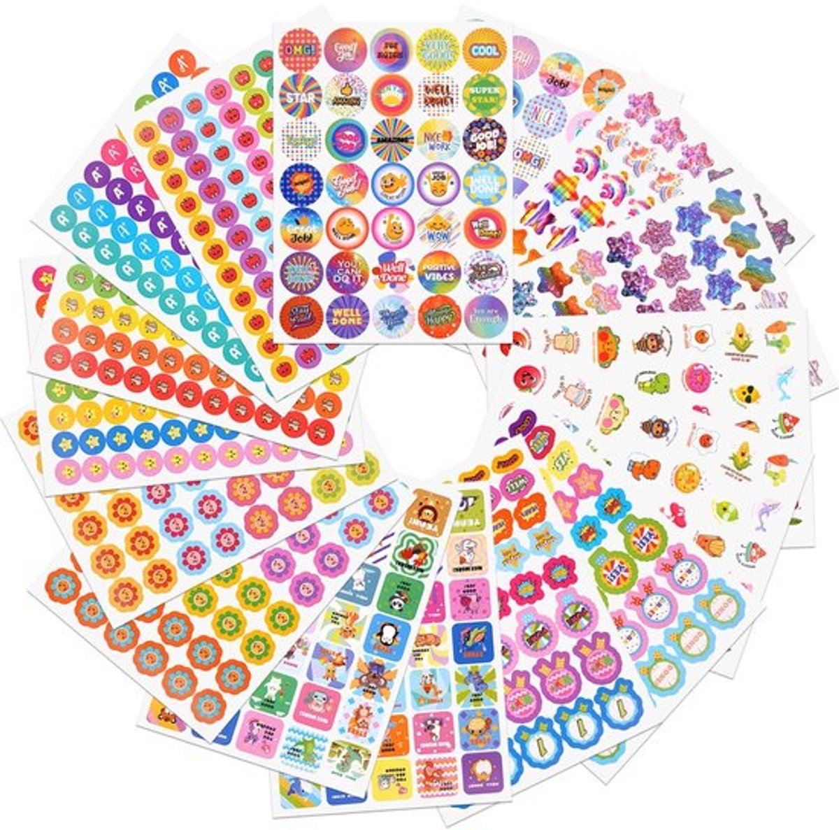 Beloningsstickers 844 Stuks - Motivatie Stickers - Zelfklevend - Dieren/Symbolen - Veilig en Niet Giftig - Creatieve Ontwerpen - Motivatiestickers