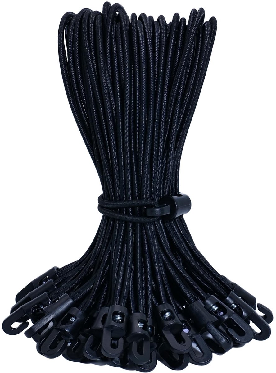 Omgoods - Set van 25 Stretch Rubber met Haak 30 cm