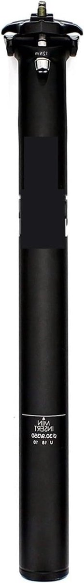 Fiets Zadelpen - Verende Zadelpen MTB - Comfortabel Fietsen - Schokabsorberend - 30.8x350mm - Zwart
