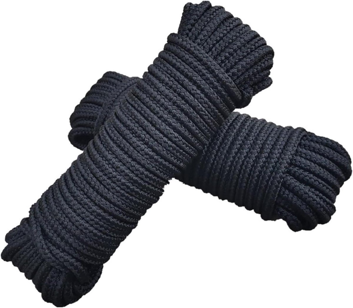 Boot Aanleglijnen - Boot Touw - Veilig Aanleggen - Dubbel Gevlochten Nylon - 10 mm - Zwart