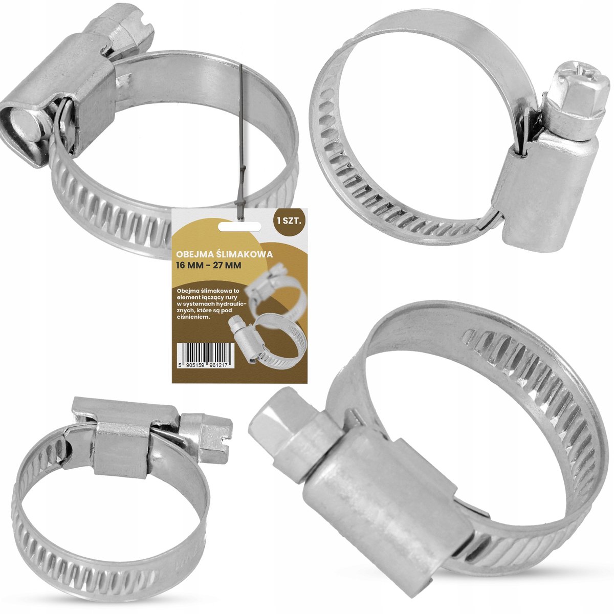Slangklem 16-27 mm - Verstelbare Stalen klem
