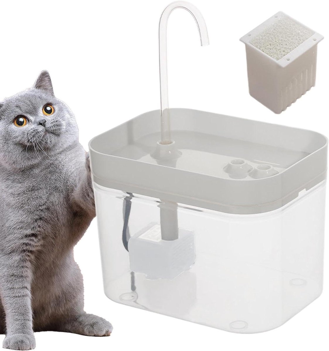 Waterdispenser Huisdieren - Drinkfontein Kat Hond - Hydratatie Bevorderen - Dynamisch Waterontwerp - 1.5 Liter - Wit