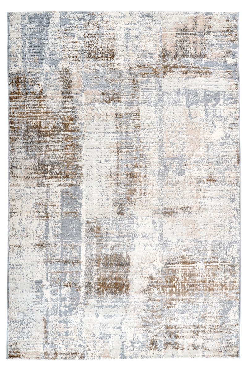 Padiro laagpolig vloerkleed 160 x 230 cm - taupe - modern abstract design - geschikt voor vloerverwarming - van 70 % polypropyleen en 30 % shrink polyester