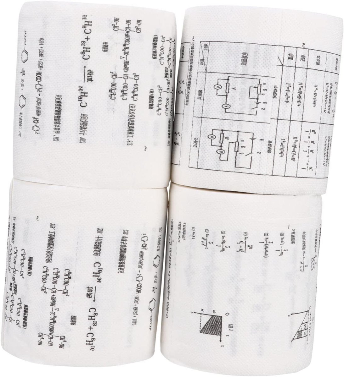 Grappig Toiletpapier - Feestartikelen Huis - Woondecoratie - Formule Patroon - 10 cm - Wit