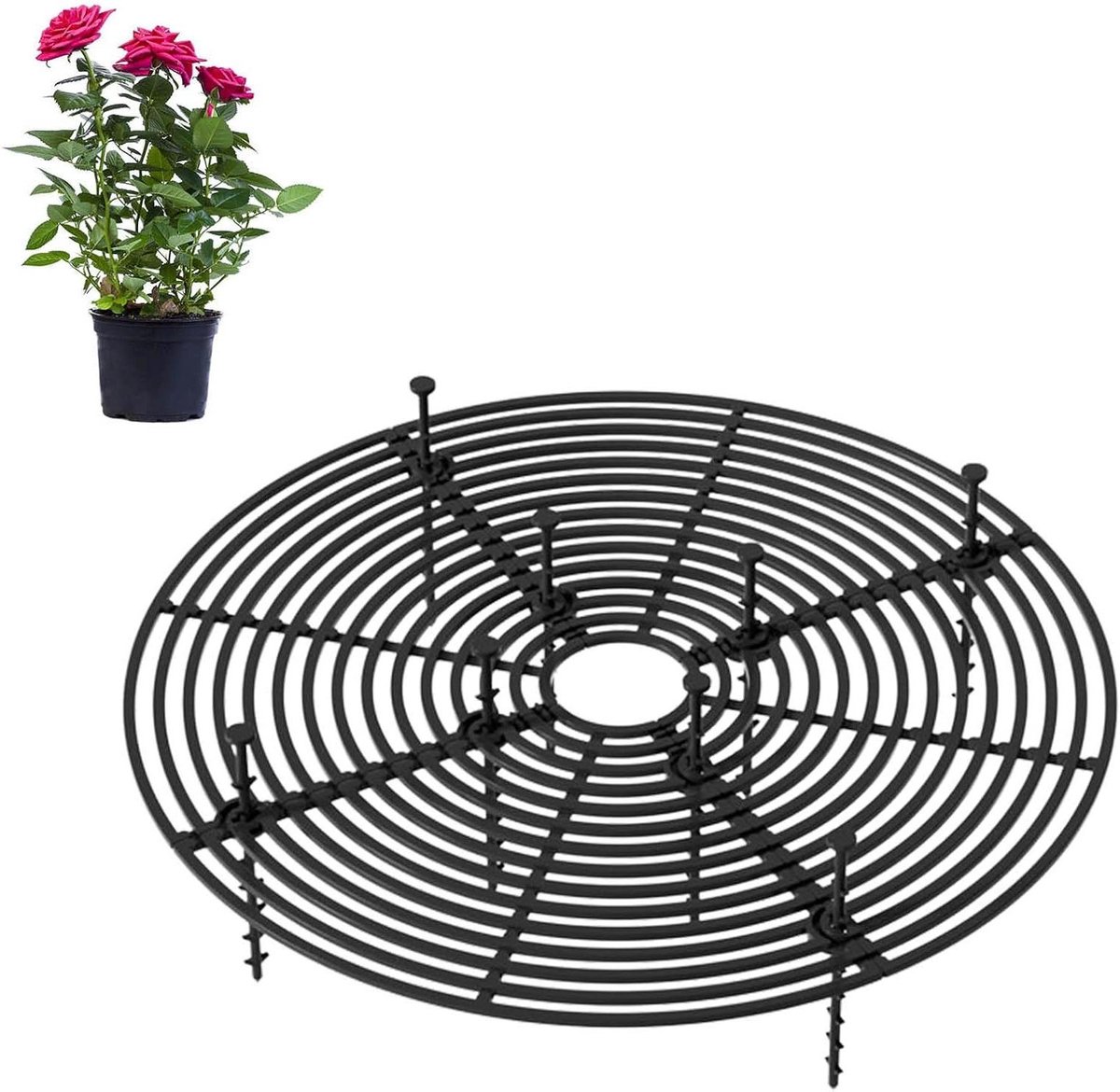 Plantenpot Rooster - Bloempot Afdekking - Planten Beschermen - Vrij Snijdbaar - Diameter 30 cm - Zwart