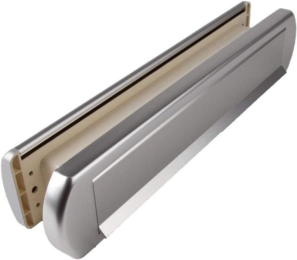 Briefplaat Tochtklep - Tochtklep Deur Brievenbusklep - Tocht Weren - Gefreesd Aluminium - DD.53/57 - Zilver
