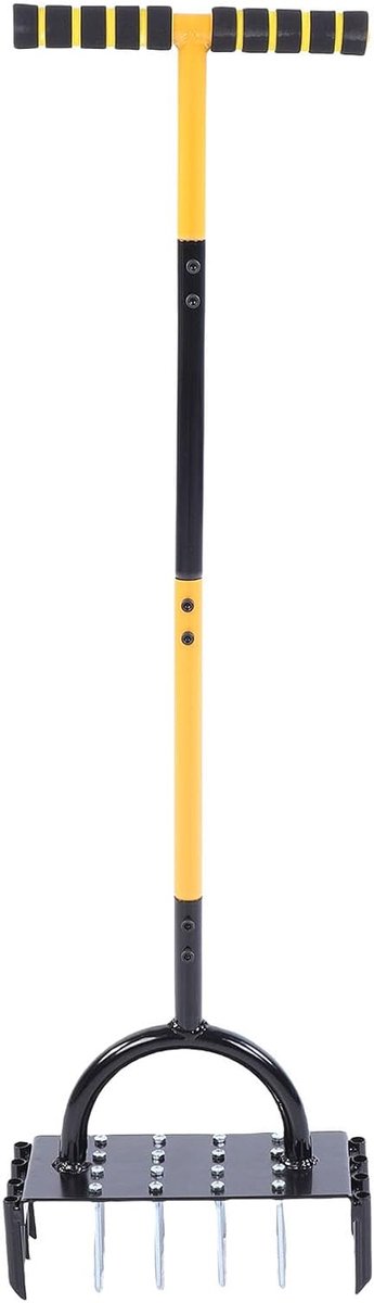 Gazonbeluchter Handmatig - Bodemlucht Prikker - Gazon Gezond Houden - 16 Spikes - 98 cm Lengte - Zilver