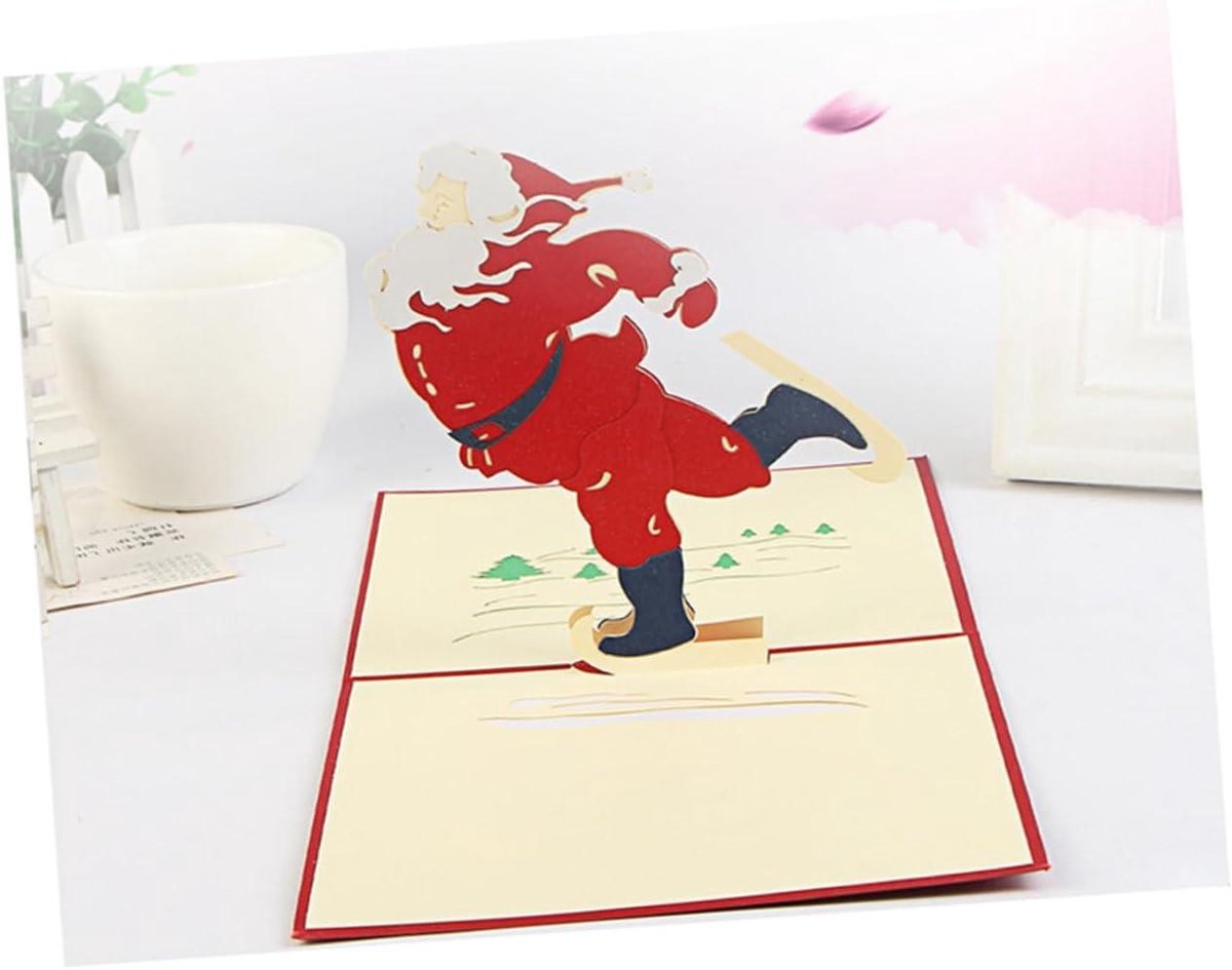 Wenskaarten Set - Ansichtkaarten Kerst - Vakantie Wensen Uiten - Handgemaakte 3D Pop-up - 15 x 15 cm - Multicolor