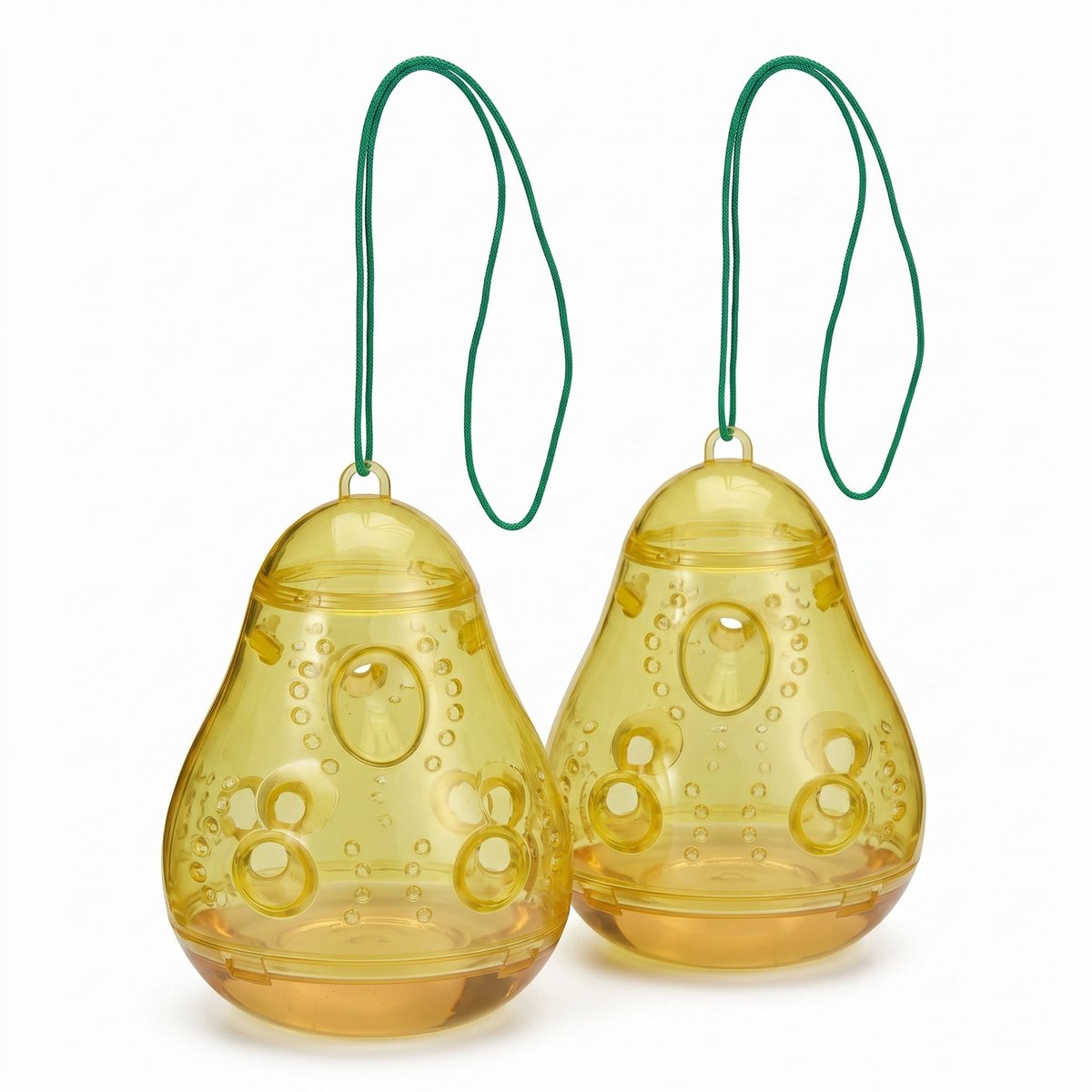 Cheqo® Wespenvanger Set van 2 - Wespenval - Wespenvanger Buiten - Insectenval - Insectenvanger - Vliegenvanger - Fruitvliegjesvanger - Wespenverjager - Anti Wesp - Wespenbestrijding - Hangend voor Tuin - Terras en Balkon - Herbruikbaar