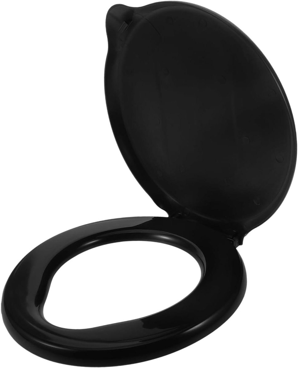Draagbaar Toiletzitting - Kampeer Toilet Wandertoilet - Buitenactiviteiten - Eenvoudig te Reinigen - 36.5 cm - Zwart