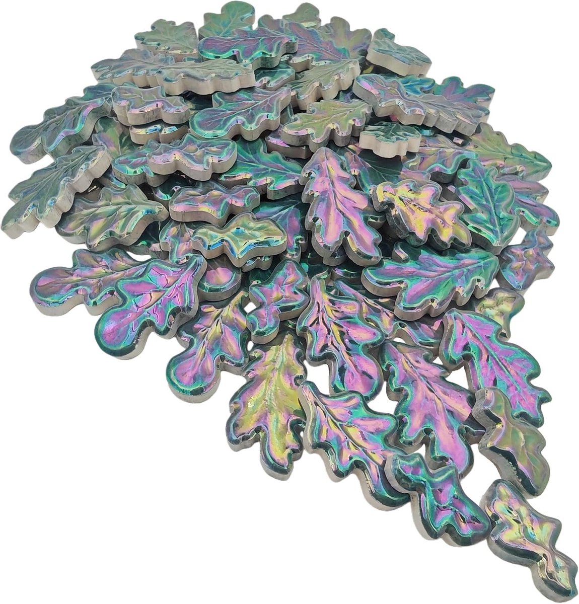 Golvende Mozaïektegels - Iriserend Diep Blauwgroen - 2,7-4 cm - Keramisch - Voor Huisdecoratie en Doe-Het-Zelf Projecten