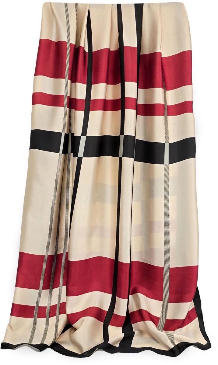 Dailygoods- Sjaal groot 180 x 90 cm - Zijden sjaal - Elegante halsdoek - Modieuze sjaal dames - Kleurrijke prints - Lichtgewicht doek