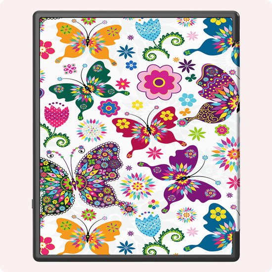 Hoes Geschikt voor Kobo Elipsa 2E Hoesje Bookcase Cover Book Case Hoes Sleepcover - Vlinders — afbeelding 5