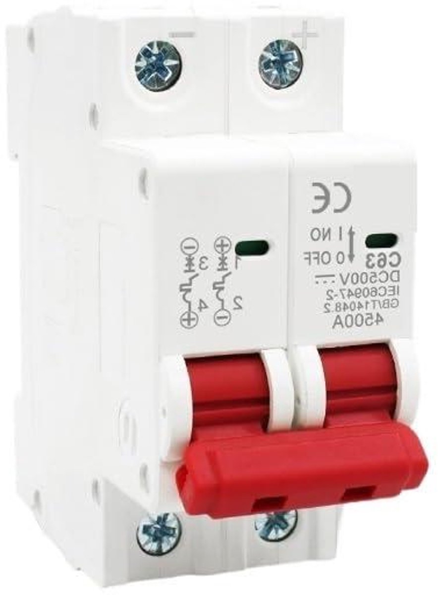 DC Stroomonderbreker - Automatische Schakelaar - Zonnepaneel Beschermen - Automatische Uitschakeling - 32A - Grijs