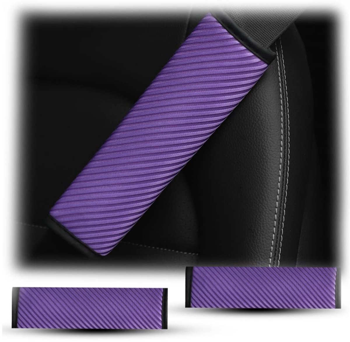 Dailygoods- Veiligheidsgordelkussen 2-delig - Auto Veiligheidsgordelhoezen - Comfortabel Kussen - Hoogwaardig Polyester - Sterke Klittenbandsluiting - Geschikt voor Volwassenen en Kinderen - Gordelkussen