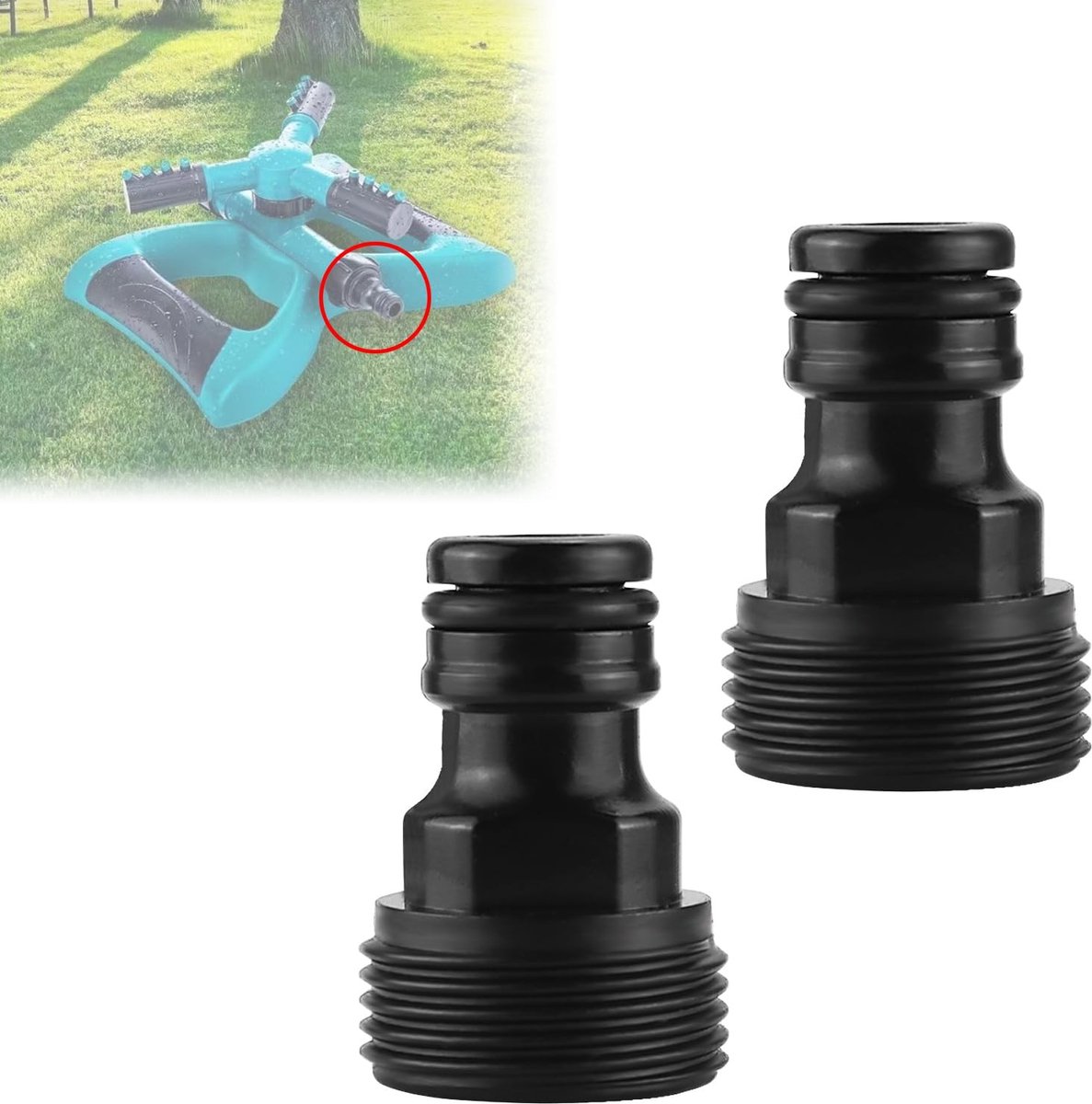 Dailygoods - Slangkoppeling 3/4 Inch Tuinslang Aansluiting - Messing Kraanadapter Zwart