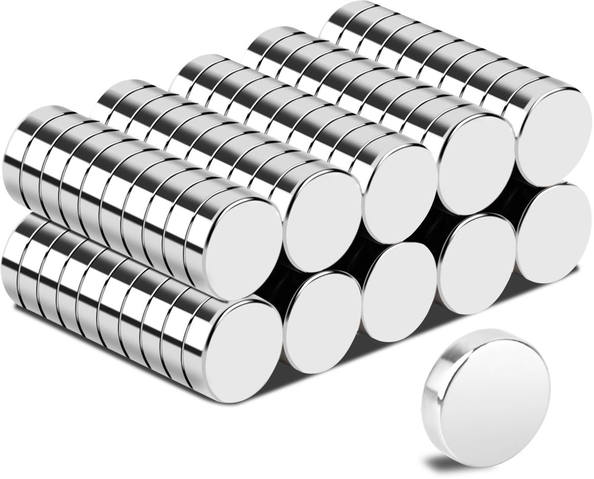 Dailygoods- Neodymium-magneten 100 stuks - Sterke magneten - Mini 7 x 2 mm - Rond - Voor prikbord/magneetbord - Handwerk/foto's