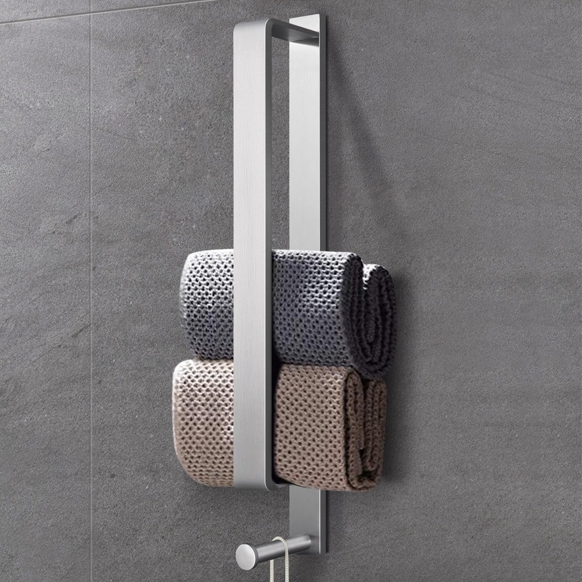 Dailygoods- Handdoekstang Roestvrij Staal - Zelfklevend - Zonder Boren - Handdoekhouder Badkamer - Handdoekhouder Keuken - 43.5cm