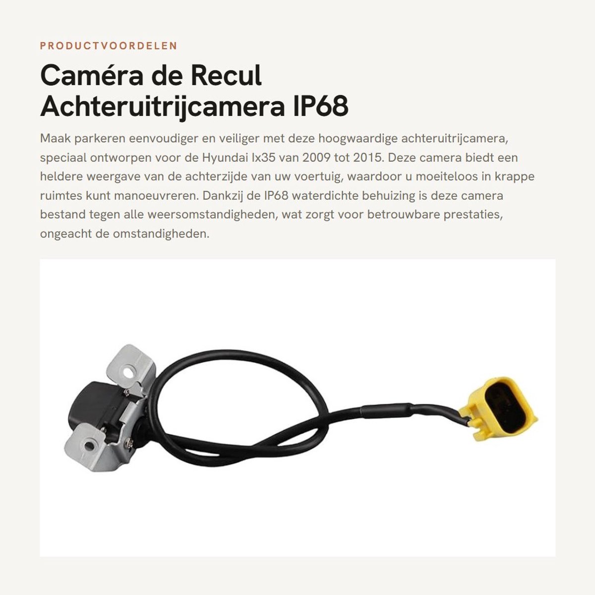 Dailygoods- Camera Achteruitrij - Waterdicht - Hyundai Ix35 - Camerabewaking - Parkeersensoren - Schokbestendig - Vervangingsonderdeel - Achteruitrijcamera