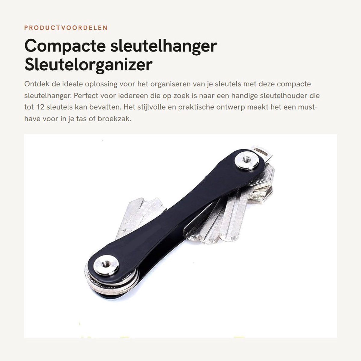 Dailygoods- Sleutelhouder Compact - Sleutelorganizer - Uittrekbare Sleutelhanger - Sleuteltui - Aluminium - Tot 12 Sleutels