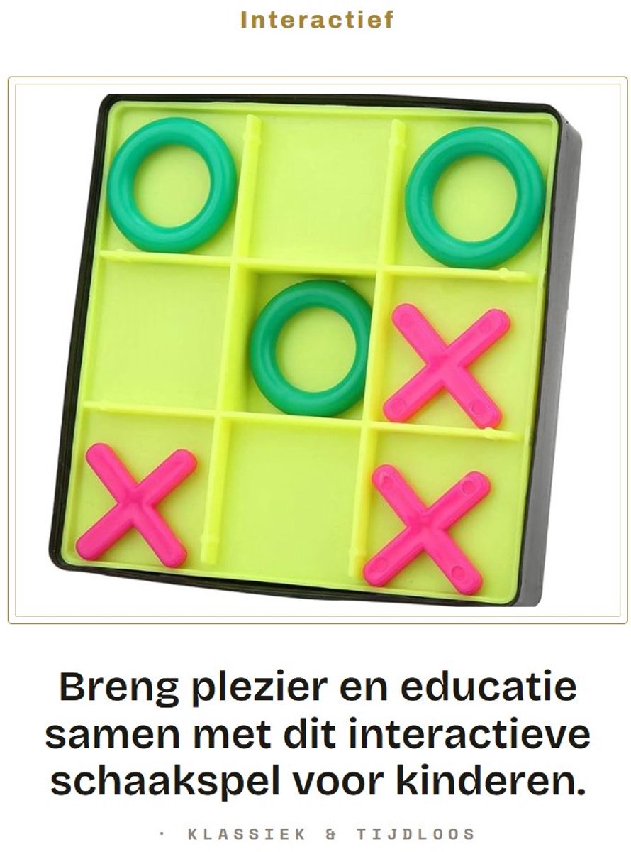 Dailygoods- Bordspel OX Schaakinteractie - Interactief Spel - Kinderen - Vrije Tijd - Speelgoed - Hoogwaardig Plastic 10x10cm - Schaakspel