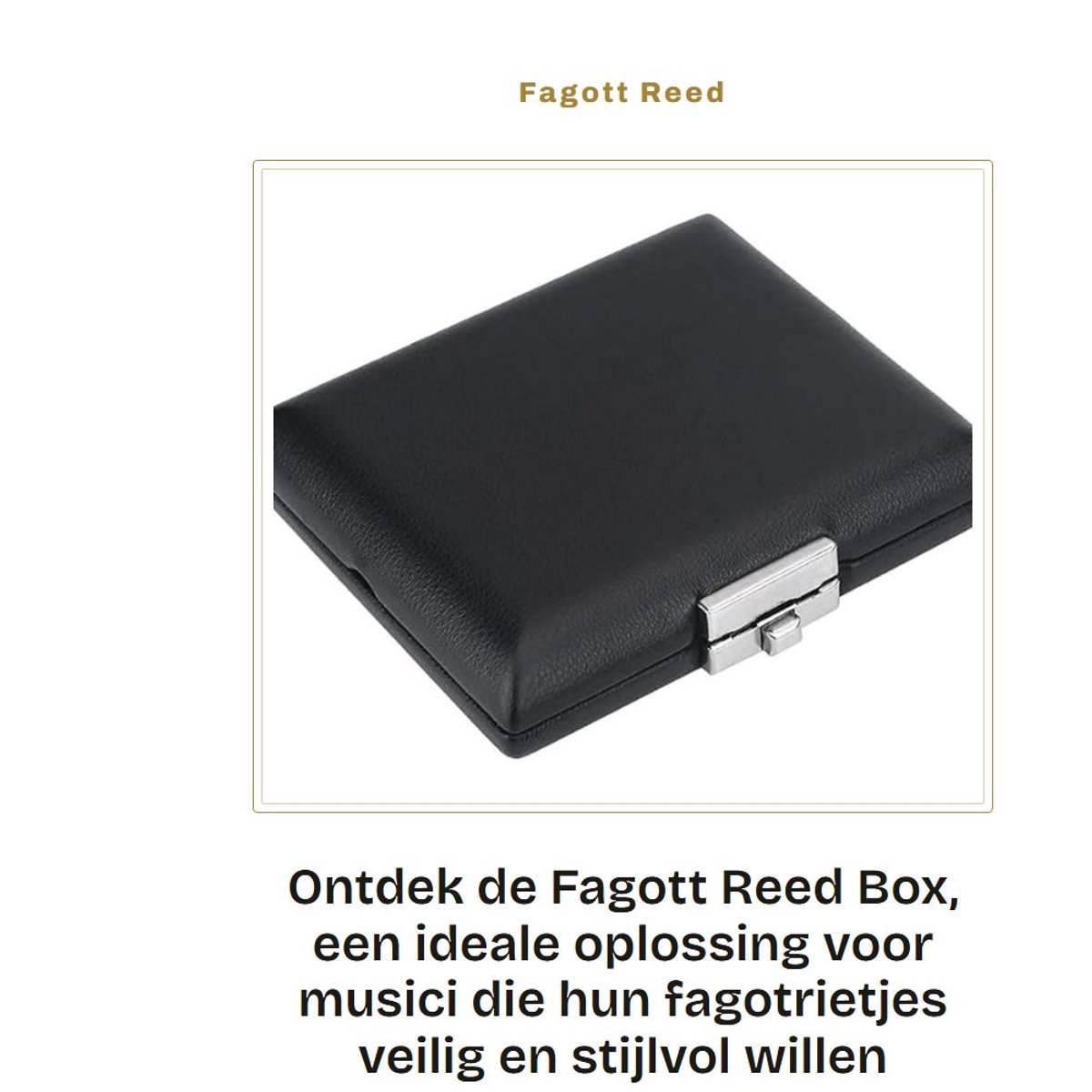 Dailygoods- Fagott Rietdoos Hoogwaardig PU-leer - Rietdoos voor 3 Bladen - Vaste Behuizing - Zachte Pad - Duurzaam Ontwerp