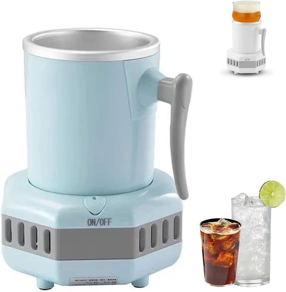 Snelle Koelbeker - Draagbare Koeler - Dranken Koelen - Temperatuurregeling - 450 Ml - Blauw