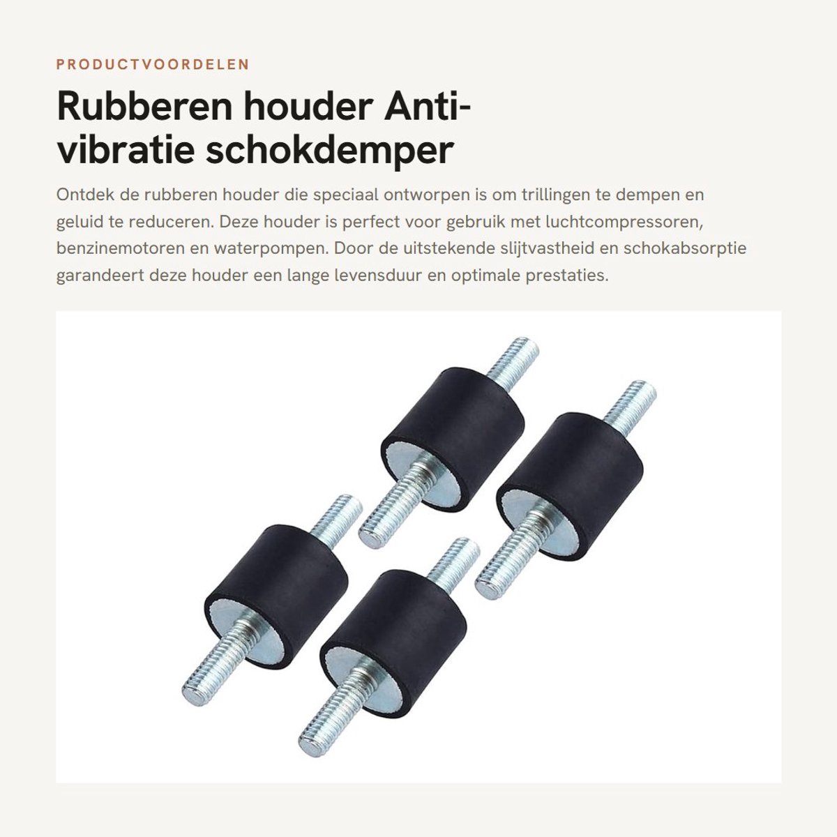 Solidchoice- Rubberen Buffer - Professionele Trillingsdempers - Antivibratie Houder - Geluidsreducerende Montage - Duurzaam Materiaal - Goede Slijtvaste Eigenschappen - Trillingsdemper