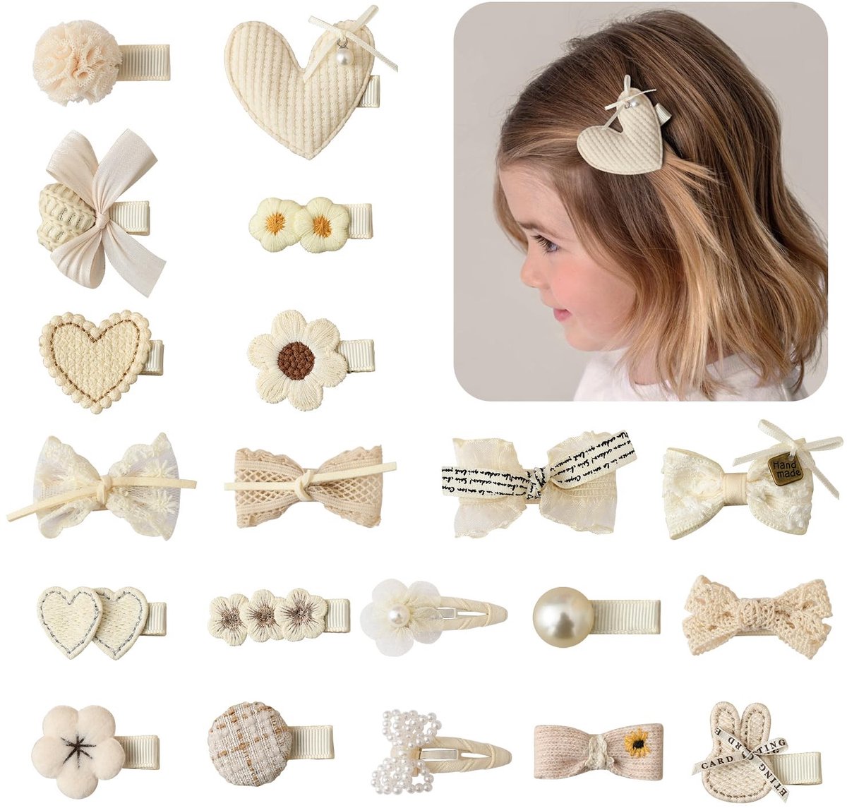 SnelShoppen - VelvetGlow Haarspeldenset voor Peuters - 20 Stuks - 6cm Baby Haarstrikken - Volledig Bedekte Haarclips - Zachte Baby Haaraccessoires voo