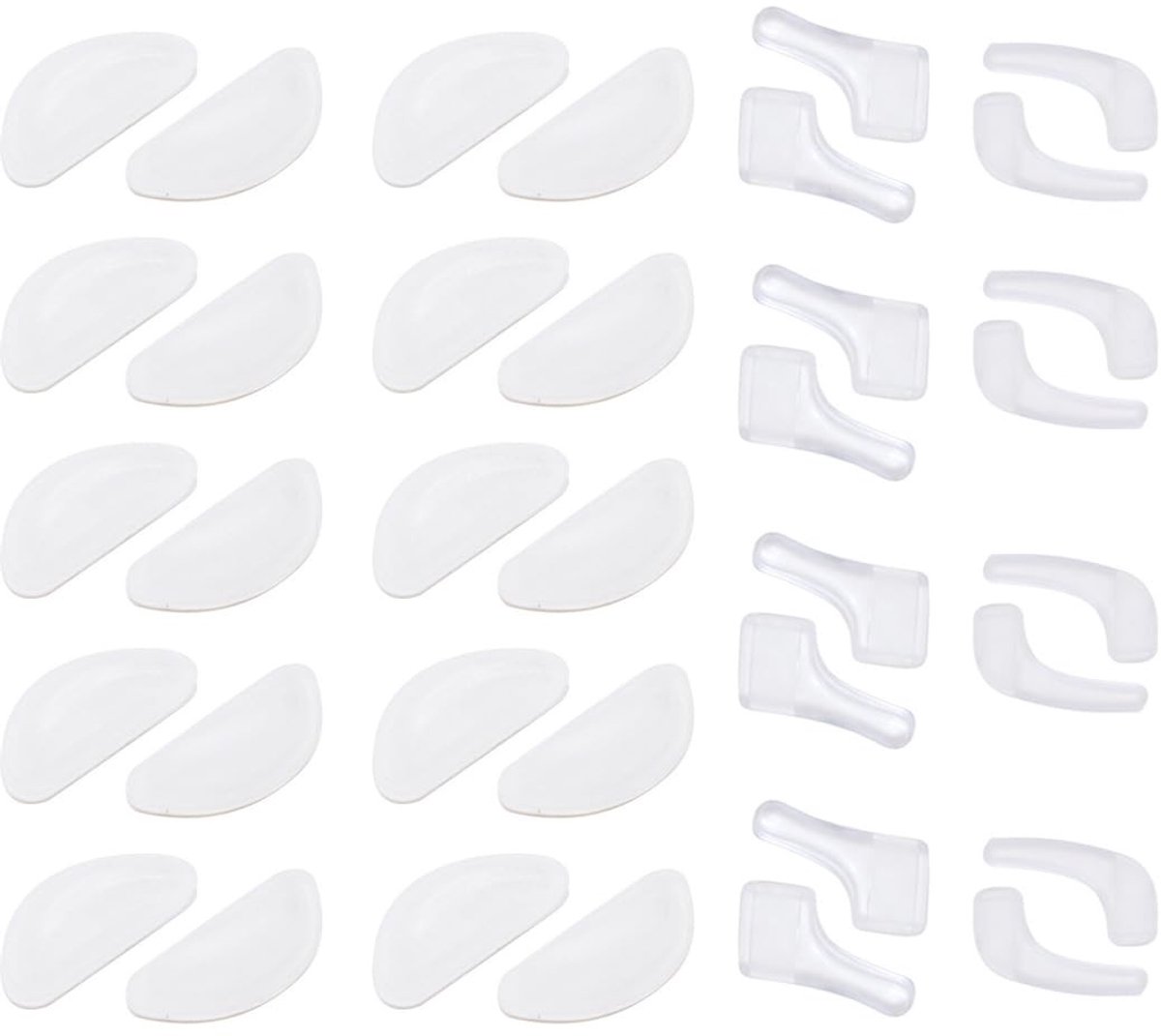 Dailygoods- Neuspads Siliconen - Zelfklevend - Antislip - Bril Pads - D-vorm - Comfortabel - Perfecte Pasvorm - Brillenpads