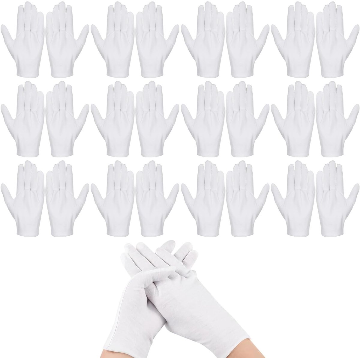 Dailygoods- Katoenen Handschoenen - 11 Paar - Zacht/Ademend - Ideaal voor Droge Huid - Nachtverzorging - Perfecte Pasvorm - Voor Mannen/Vrouwen