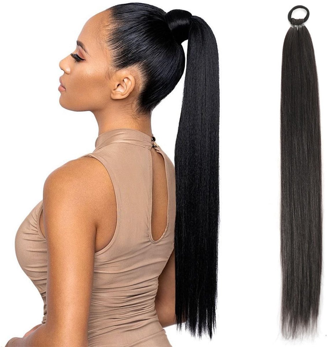 Dailygoods- Vlecht-extensions 70 cm - Paardenstaart haarstukje - Echt haar - Volume en lengte - Geschikt voor alle haartypes - Perfecte natuurlijke uitstraling
