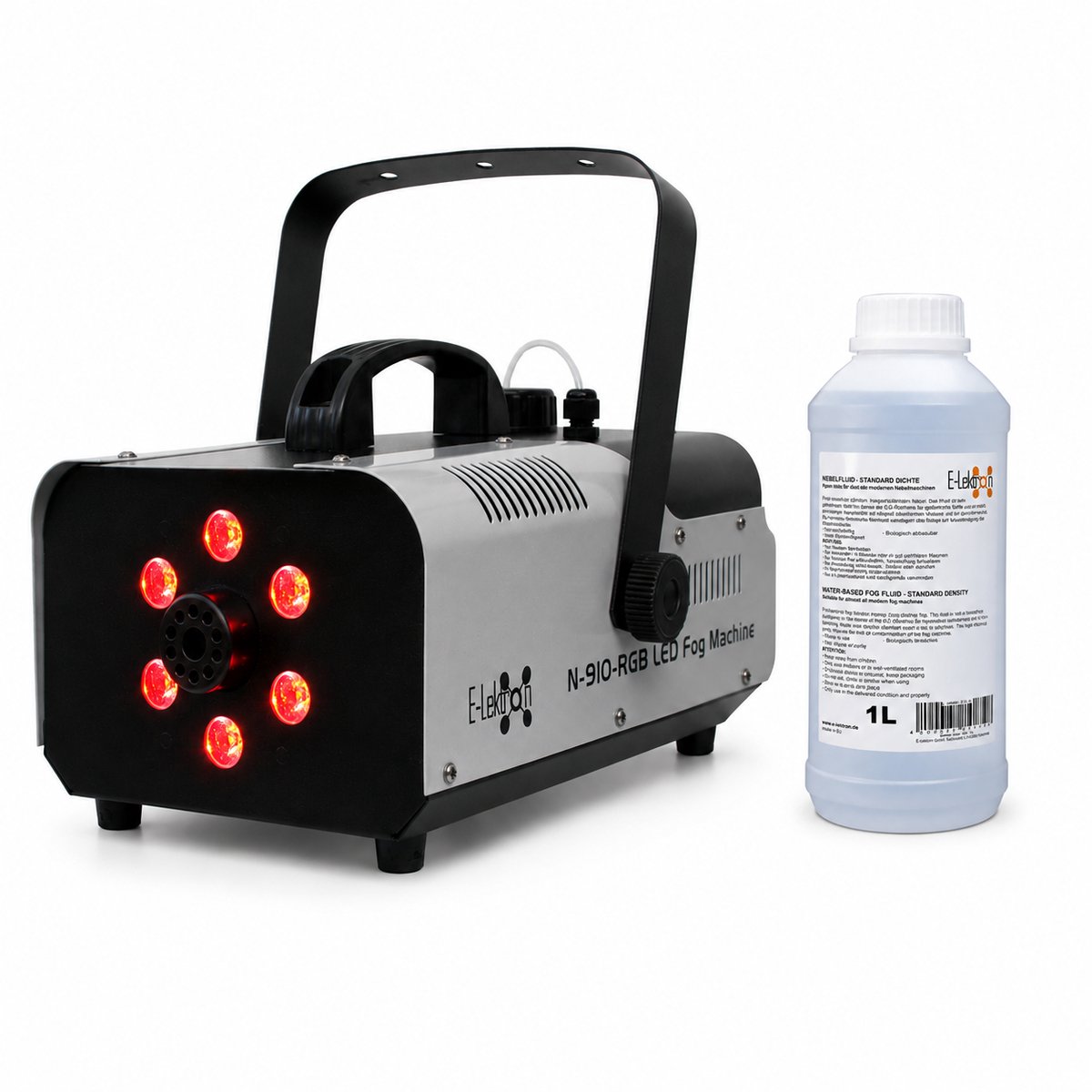 E-Lektron N-910-RGB rookmachine met 1 liter rookvloeistof - 900W met 6x 1W RGB LED’s