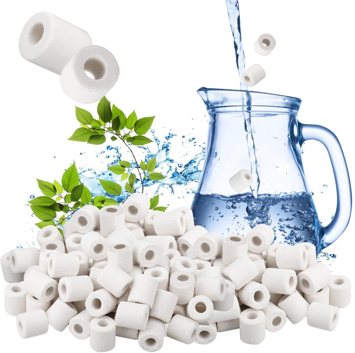 Dailygoods- Keramische Kralen Herbruikbaar - Waterfilter Noodpakket - Antikalkfilter - Natuurlijk Calcium - Verwijdert Chloor - Duurzaam en Milieuvriendelijk