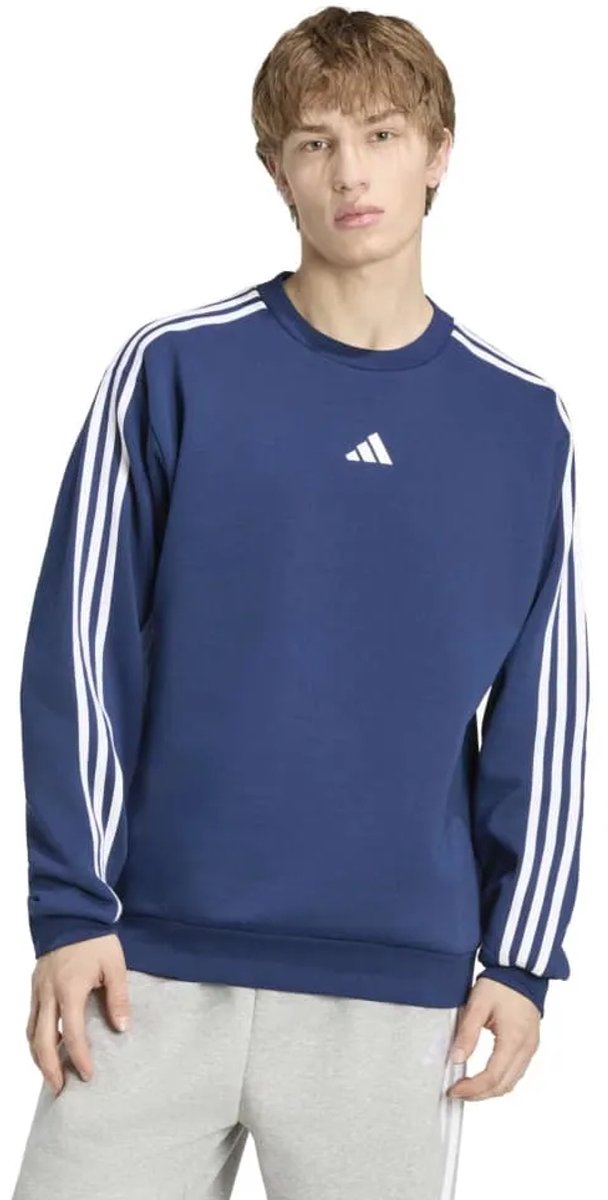 Adidas Essentials 3 Stripes Fleece Sweatshirt XL Man Marineblauw