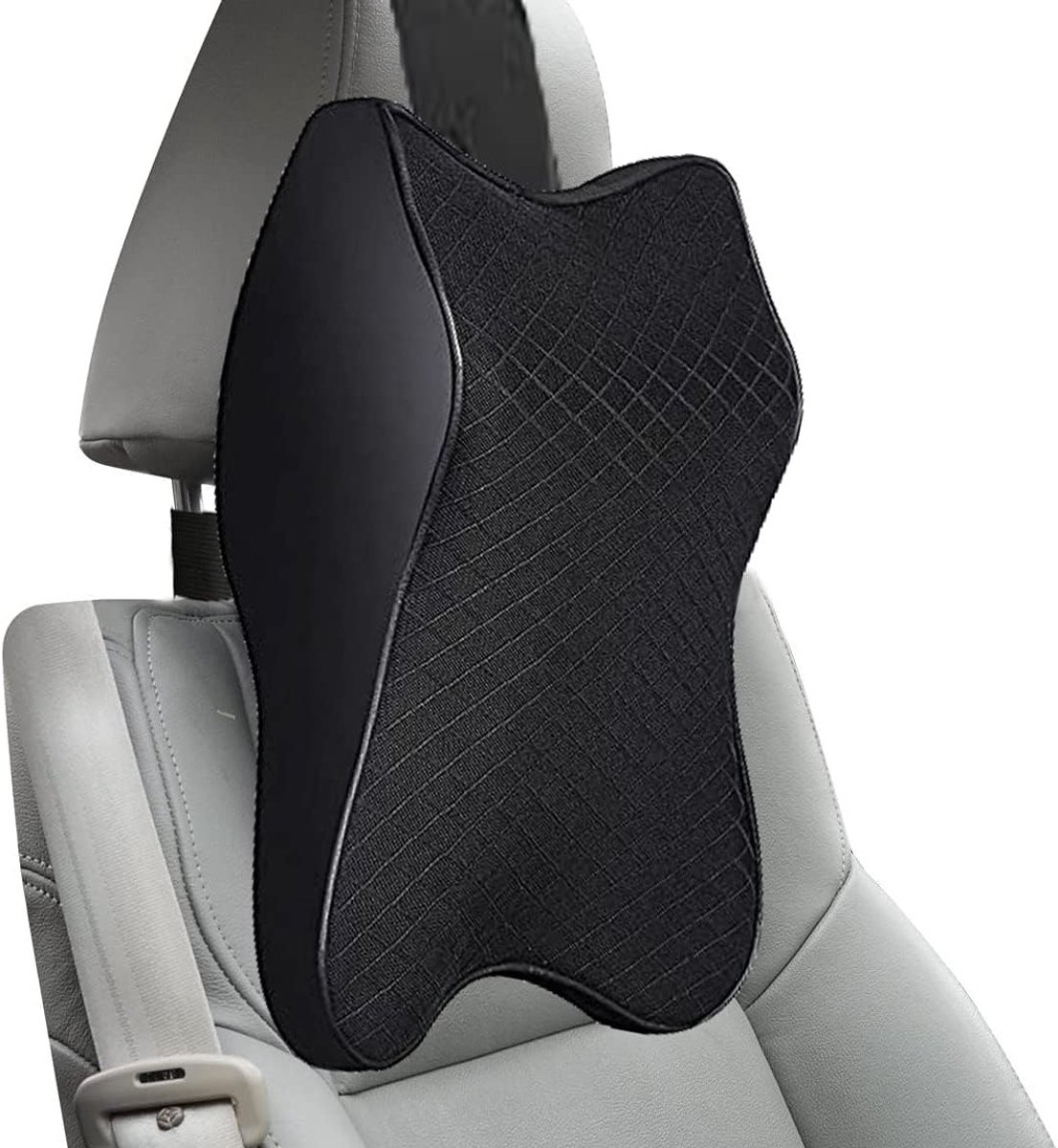 Ergonomisch Hoofdkussen voor Auto met 3D Geheugenfoam - Ondersteuning voor Nekpijn, Ademend en Wasbaar Kussen