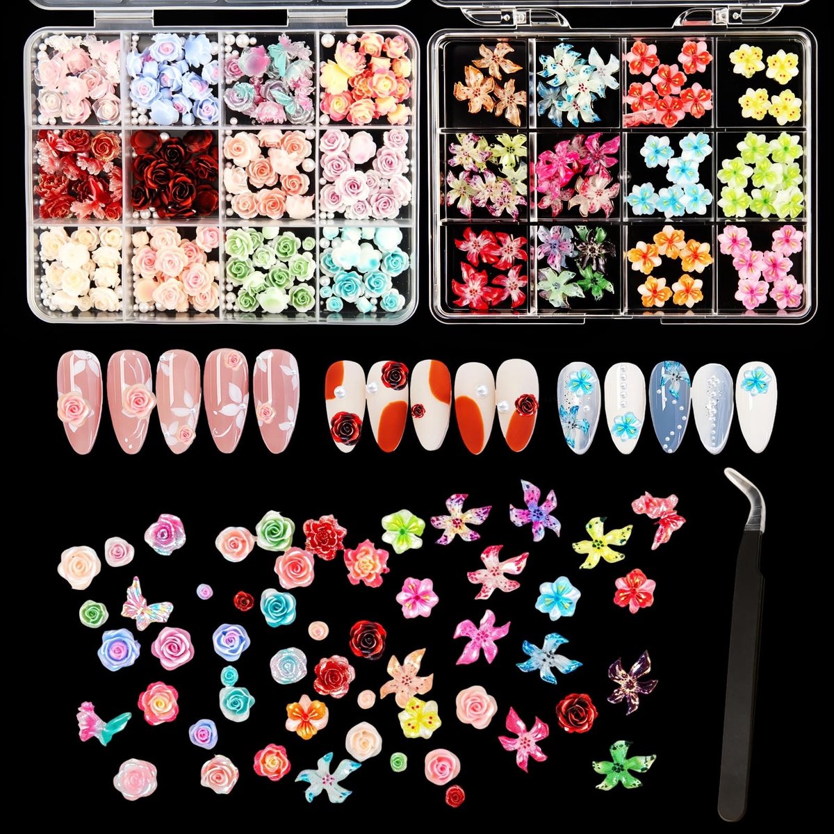 Dailygoods- Nail Art Kit - 3D Nageldecoratie - Hars Nagelsteentjes - Kleurrijke Edelstenen - DIY Craft Accessoires - Lichtgewicht en Duurzaam