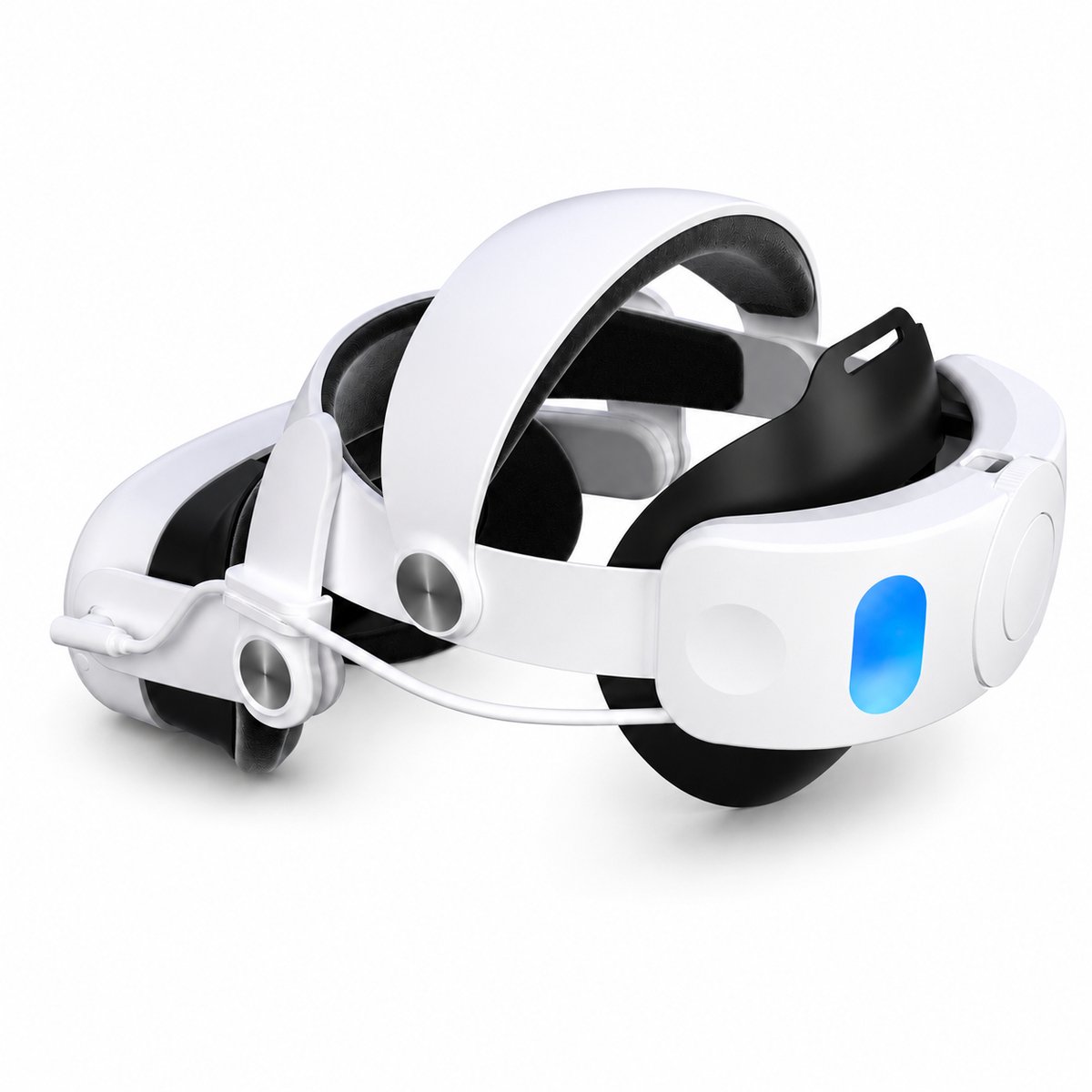 Gloovon® Elite Strap voor Meta Quest 3 - Met 10000mAh Accu & Zacht Memory Foam - Verstelbare VR Hoofdband - Ergonomisch Design - Wit