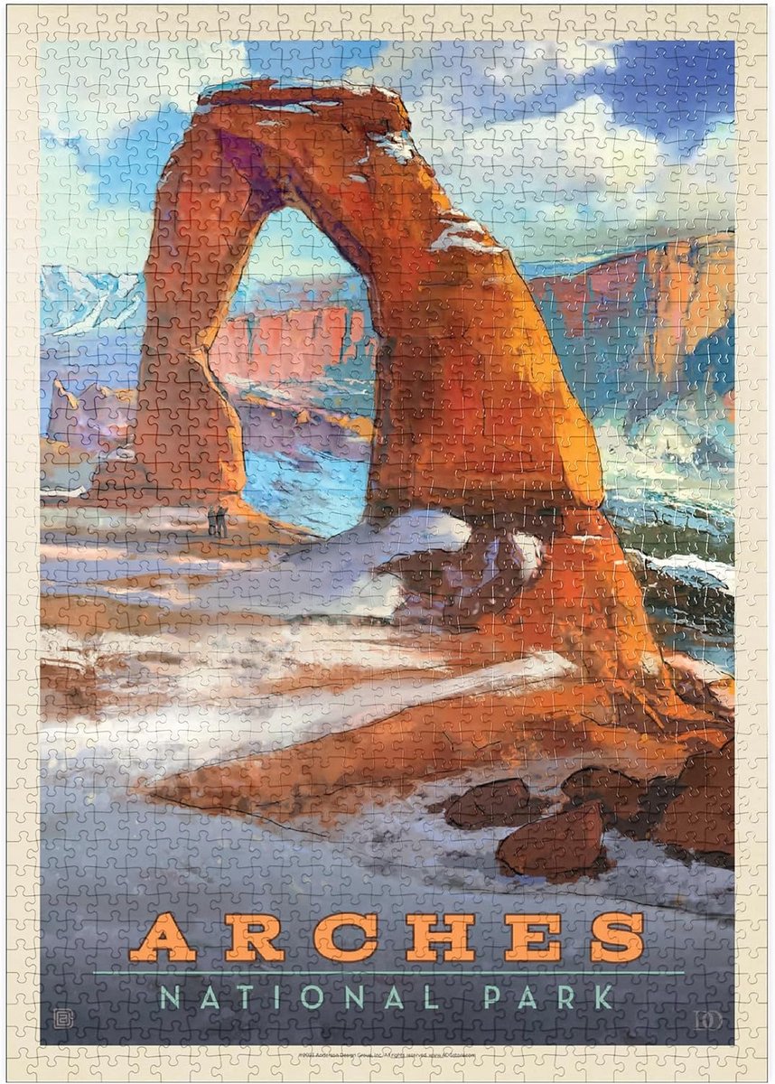 Legpuzzel Arches National Park - Landschap Puzzel Vintage Poster - Ontspanning Thuis - Hoge Resolutie Print - 1000 Stukjes