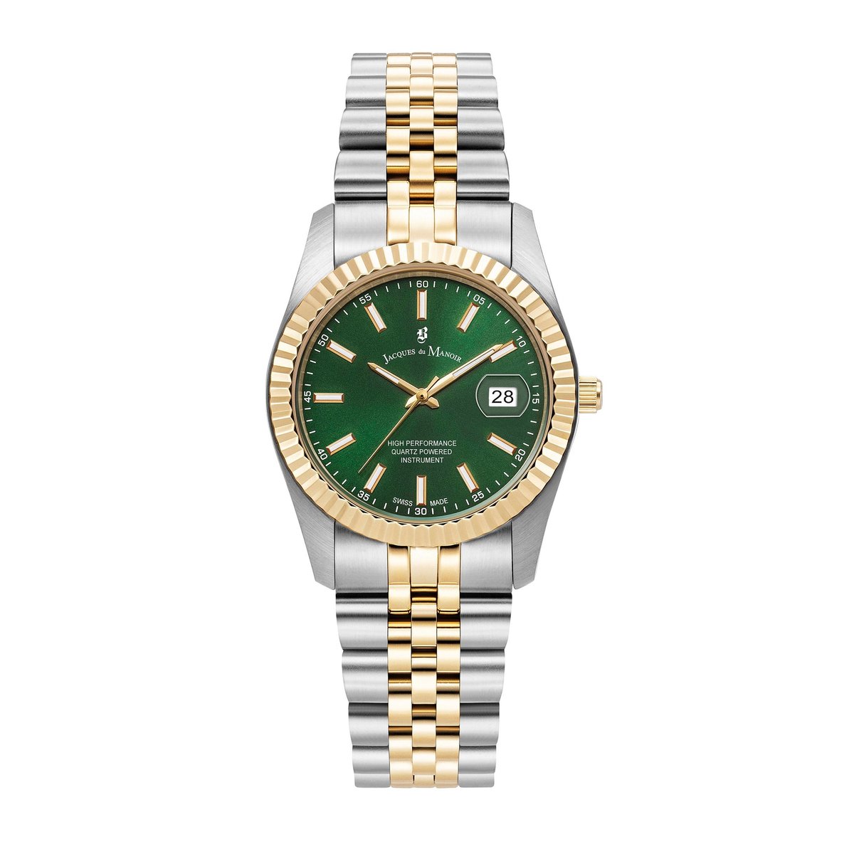 Jacques du Manoir Horloge JWN02301 Staal Bi-color met Groene Wijzerplaat 36mm