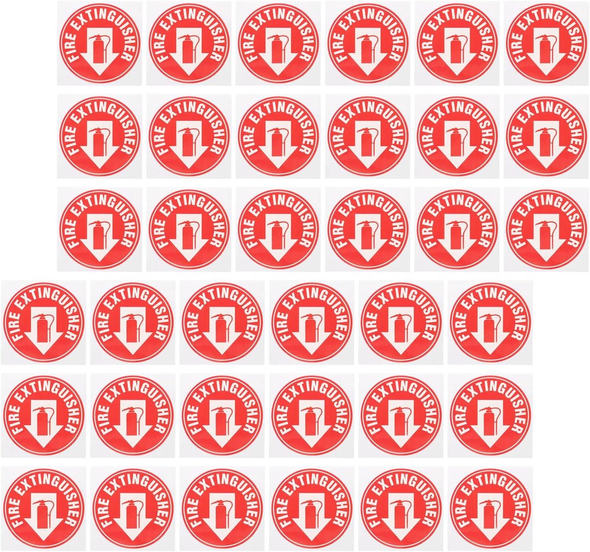 Brandblusser Stickers - Veiligheidspictogrammen - Brandveiligheid Aangeven - Gemakkelijk Herkenbaar - 11 x 11 cm - Rood