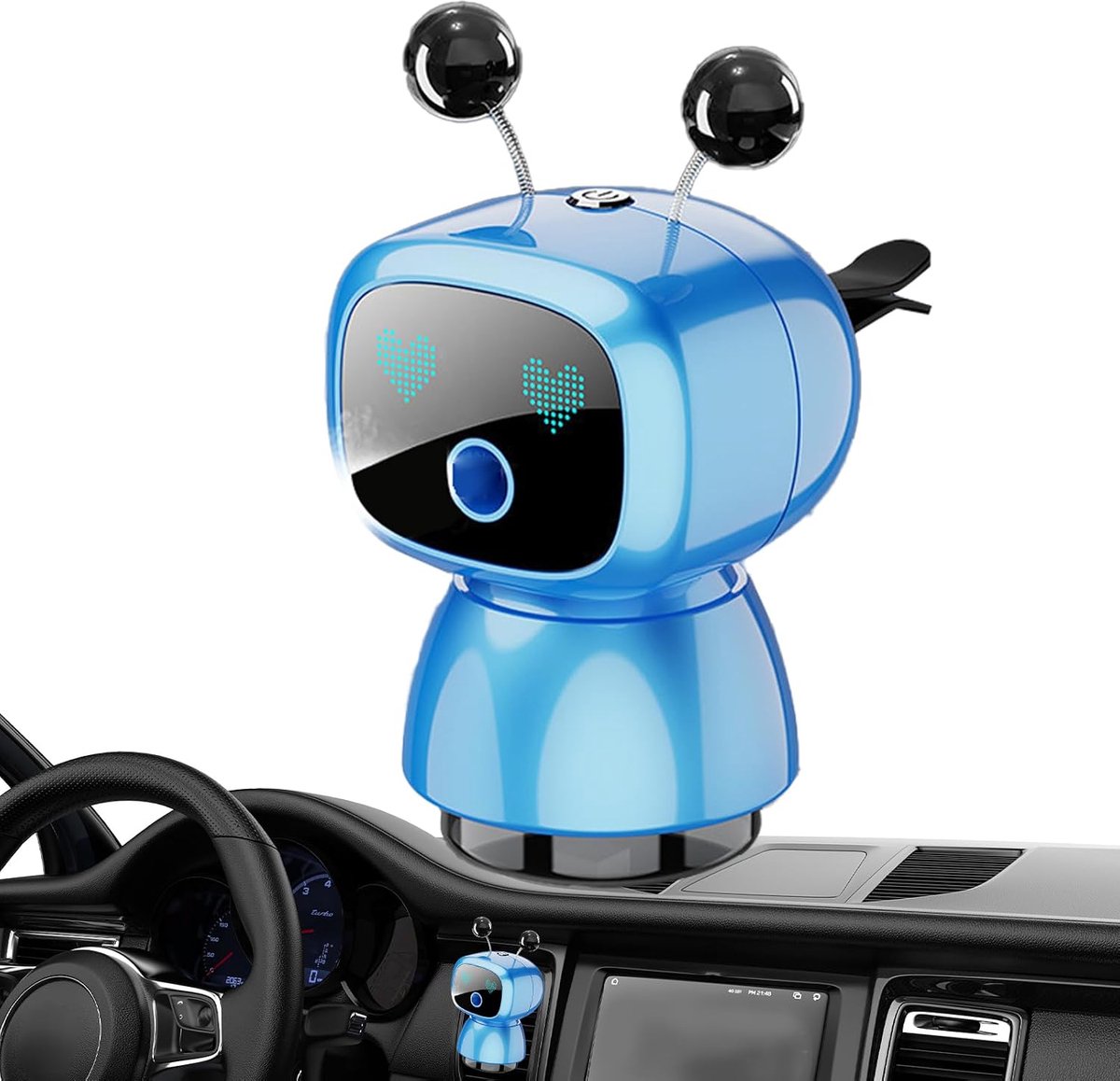 Auto Luchtverfrisser - Ventilatieclip Robot - Frisse Rijomgeving - Geur Absorberend - 65 x 65 x 135 cm - Grijs