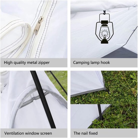 Kampeertent 1-2 Persoons - Lichtgewicht Tent - Outdoor Avontuur - Waterdicht Polyester - 215x124x105cm - Bloemenprint — afbeelding 5